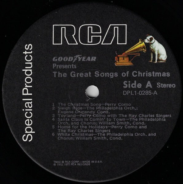 Perry Como & Eugene Ormandy – Great Songs Of Christmas Vinyl LP RCA DPL1-0285