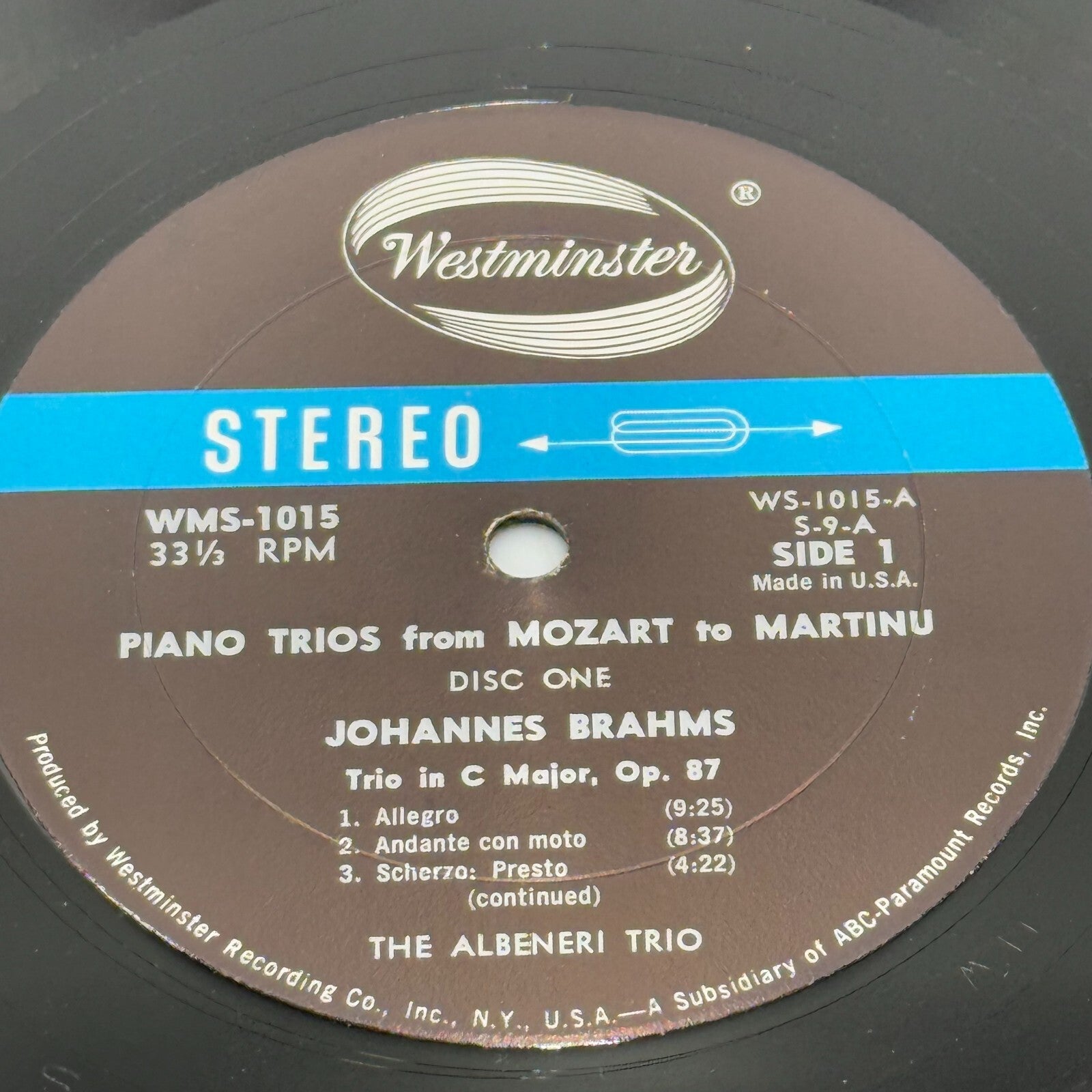 The Albeneri Trio - Piano Trios from Mozart to Martinu 3 Vinyl LP WMS 1015