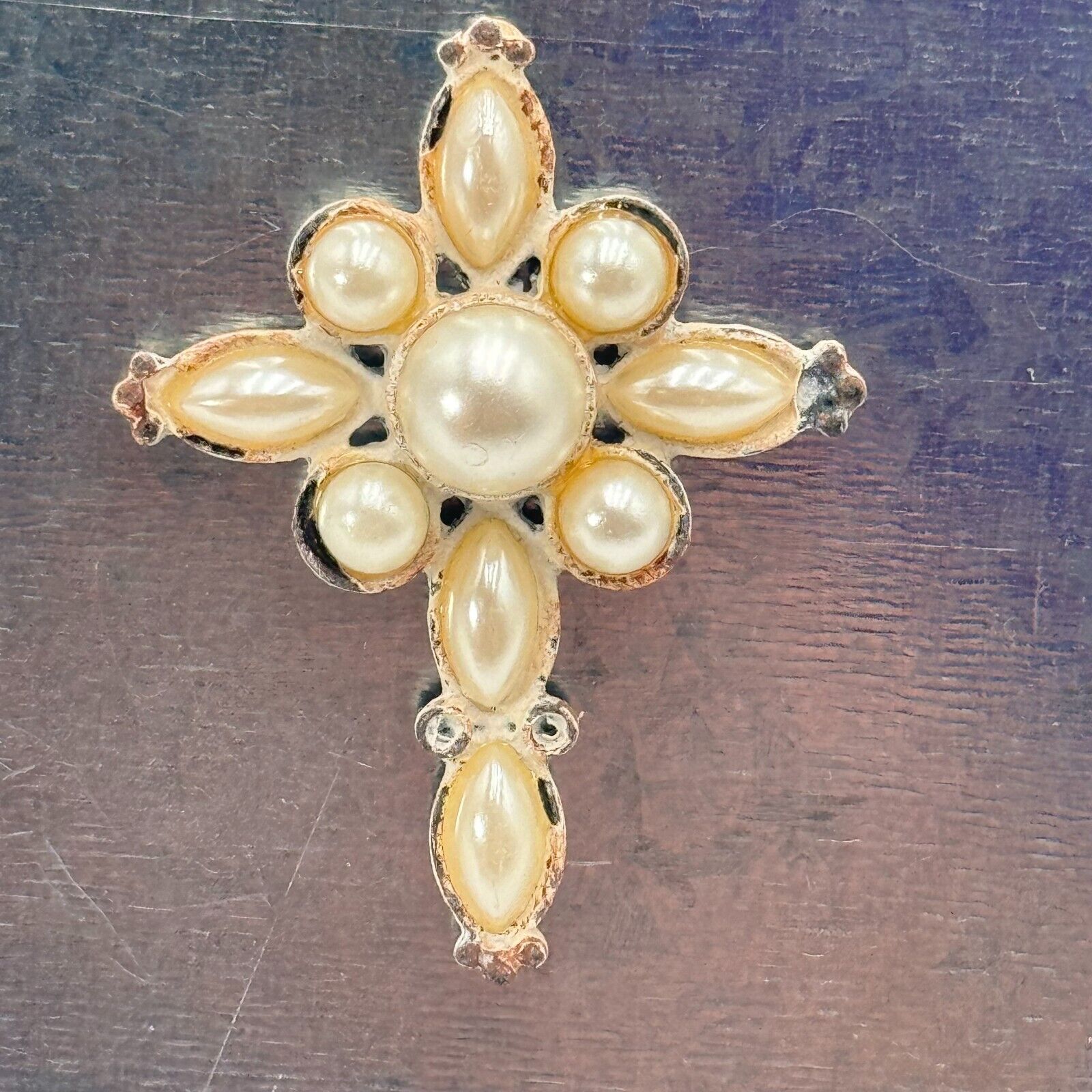 Heavens Way Lot of 7 Pearl Cross Magnets With Varying Styles Christian Decor NEW