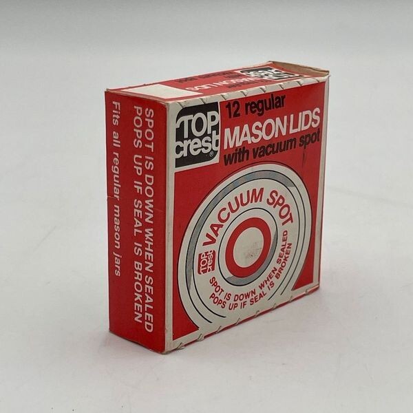 Lot of 8 Boxes - Vintage Top Crest Regular Mason Lids with Vacuum Spot 12pk NIB