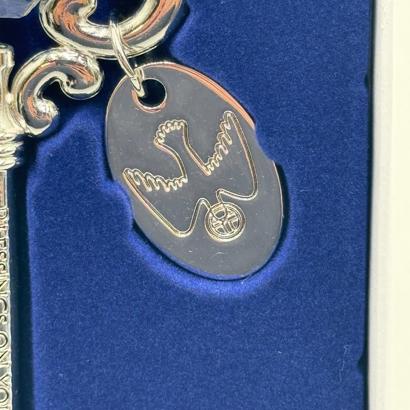Catholic Confirmation Blessings Engraved Gift Silver Key Cross Gem Peace NIB