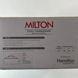 Milton Steel Thermoware Double Walled Insulated Casserole With Clear Glass Lid