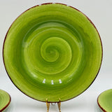 Set of 5 Hausenware 9in Salad Plates Green Dishwasher Microwave Safe (Chips))