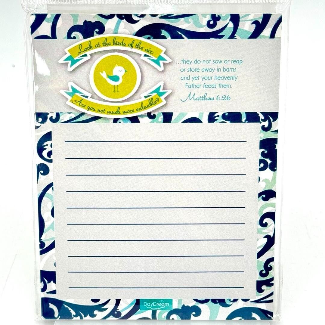 Dream Notes 10 Pack Christian Bible Verse Printed 4x5 Blue Notepads Easy Tear