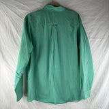 Chaps Mens Preppy Collared Long Sleeve Cuffed Button Up Shirt Green Size L