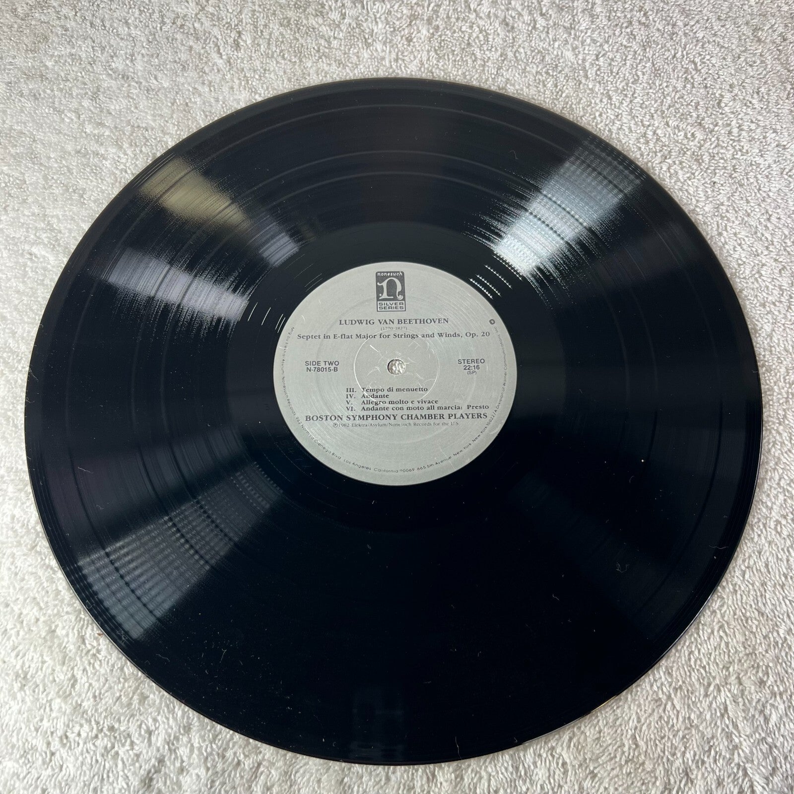 BEETHOVEN SEPTET BOSTON SYMPHONY CHAMBER PLAYERS Vinyl LP