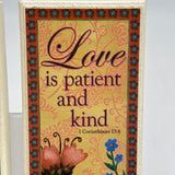 Pair of 8.5" Hanging Wall Plaques W/ Floral Designs & Inspirational Bible Verse