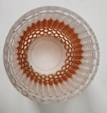Decorative Cylinder Shaped Modern 7.5" Vase W/ Bronze & Clear Bubble Impressions