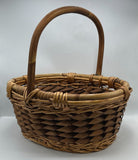 Lot of 2 Vintage Handwoven Multifunctional Wood Baskets