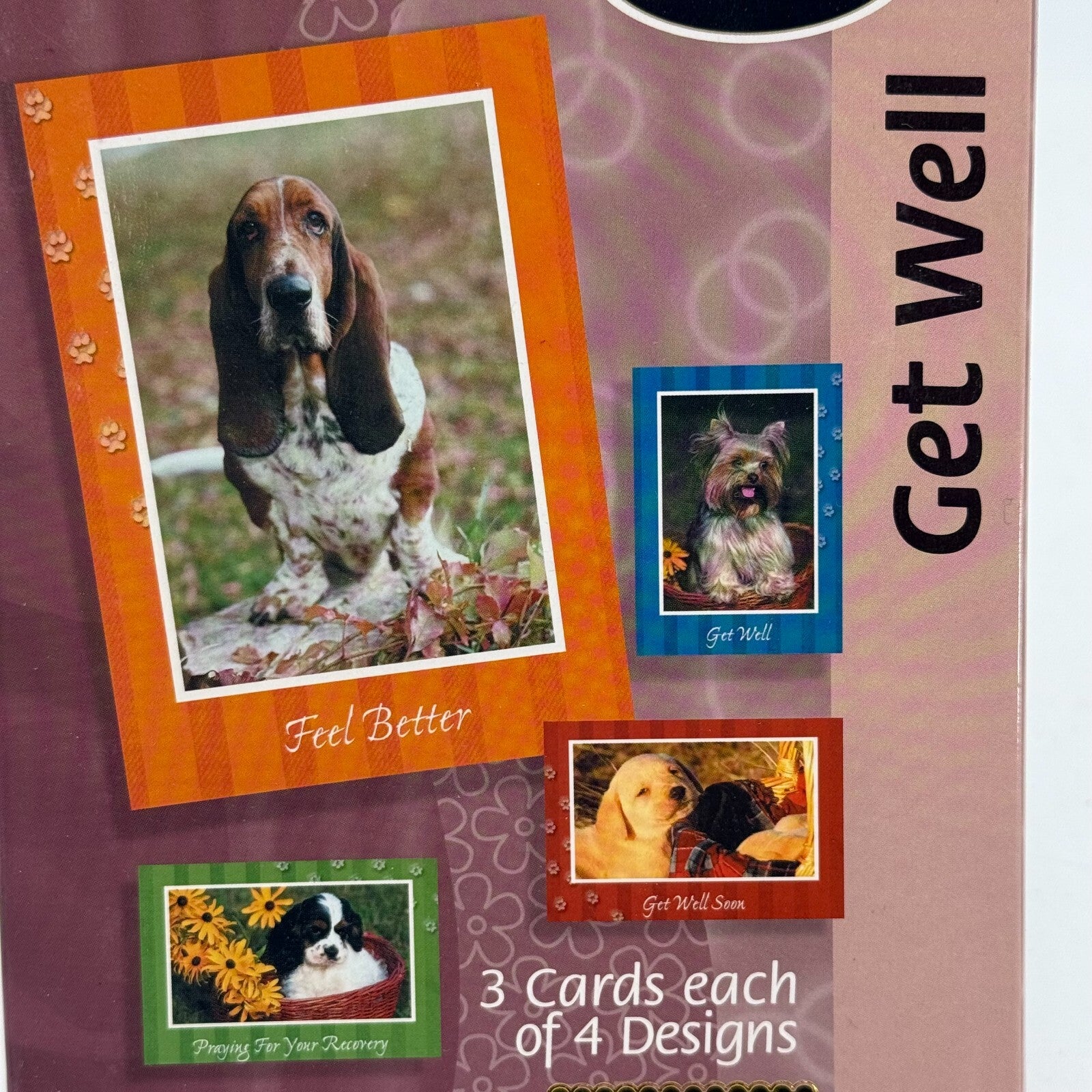 12 Get Well Soon Cards & Envelopes Bible Verse Premium Set Dogs Puppies
