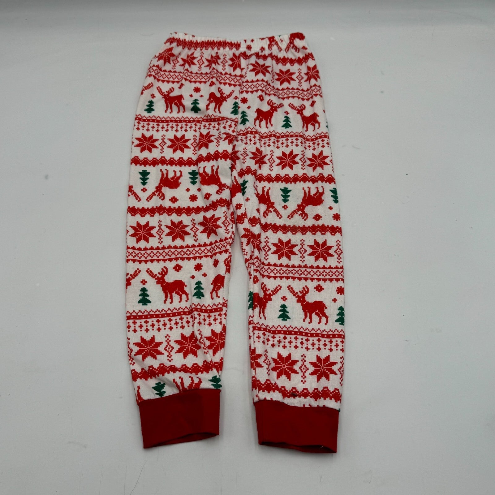 2 Piece Christmas Outfit Long Sleeve & Pants Red Green Reindeer Tree Kid Size 6