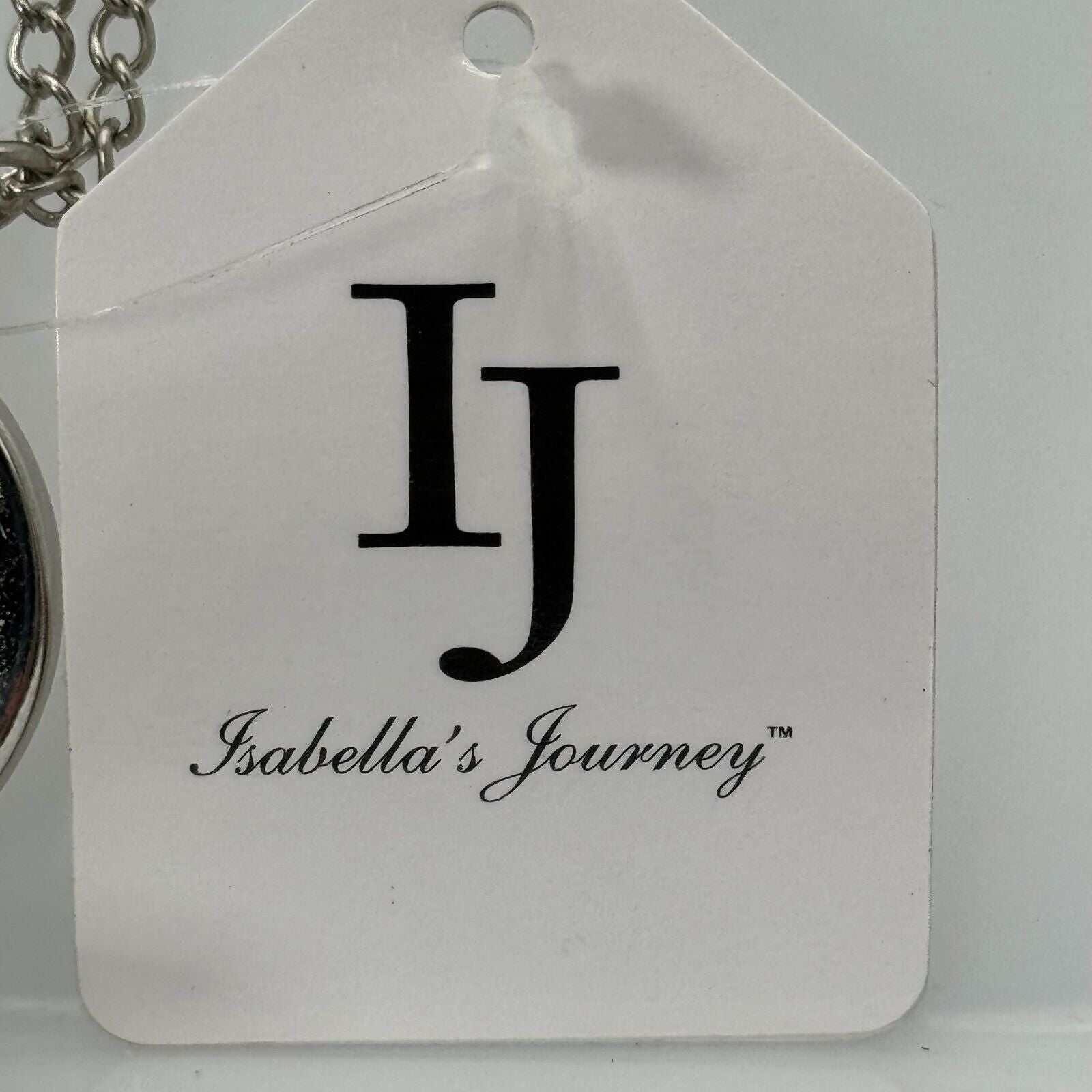Isabellas Journey Silver Pocket Watch Necklace 28in Adjustable Chain Rose Christ