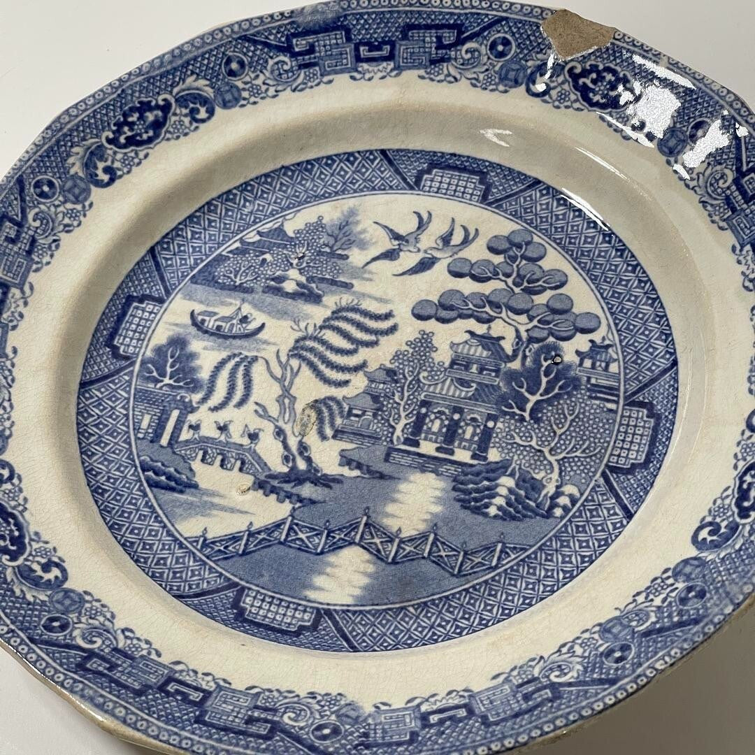 Vintage Blue and White Small Plate, T Phillips & Sons Burslem