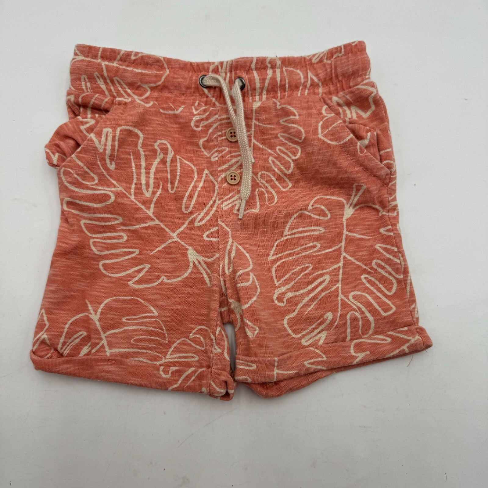 2 Pairs Kids Shorts Lucky Brand Summer Tan Orange Leave Navy Blue Todder Size 3T
