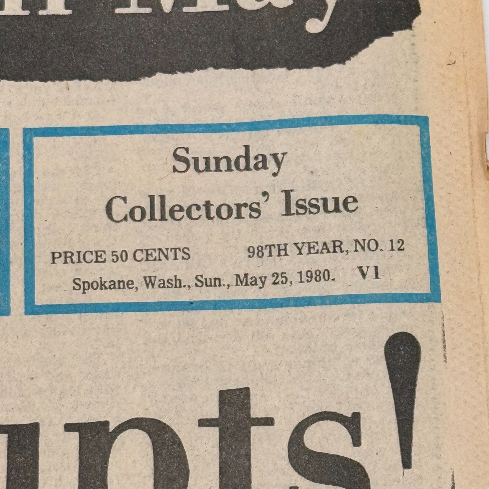 Spokesman Review Mount St. Helens Volcano Erupts! Collector Issue Newspaper 1980
