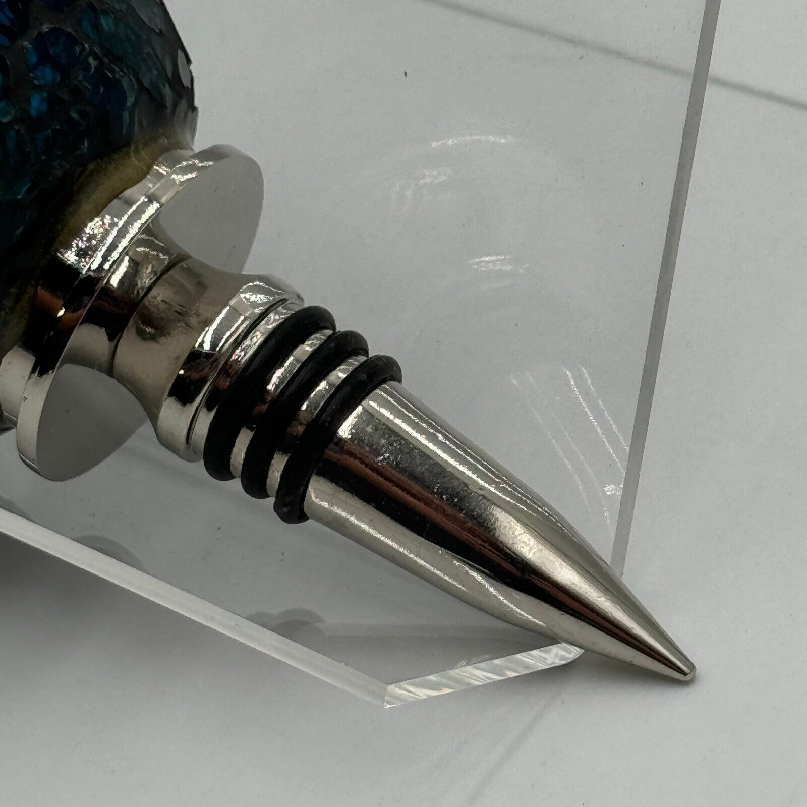 Heavens Way 3 Pack Stained Glass Globe Shaped Wine Bottle Stopper Washable NEW