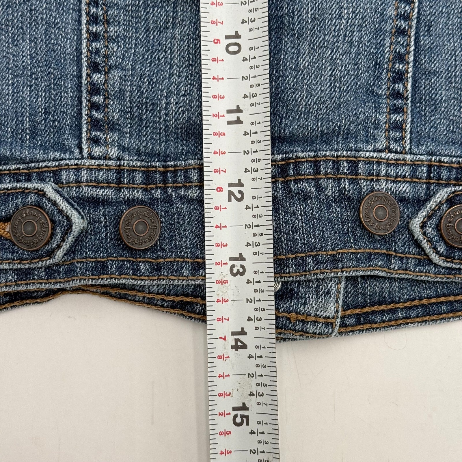 Old Navy Unisex Kids Denim Jacket Blue Collared Button Long Sleeve Size Small