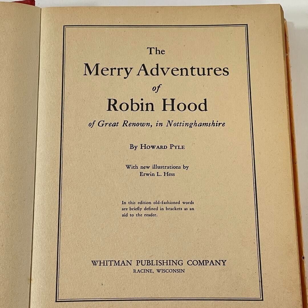 The Merry Adventures of ROBIN HOOD by Howard Pyle 1940 VINTAGE HARDCOVER BOOK