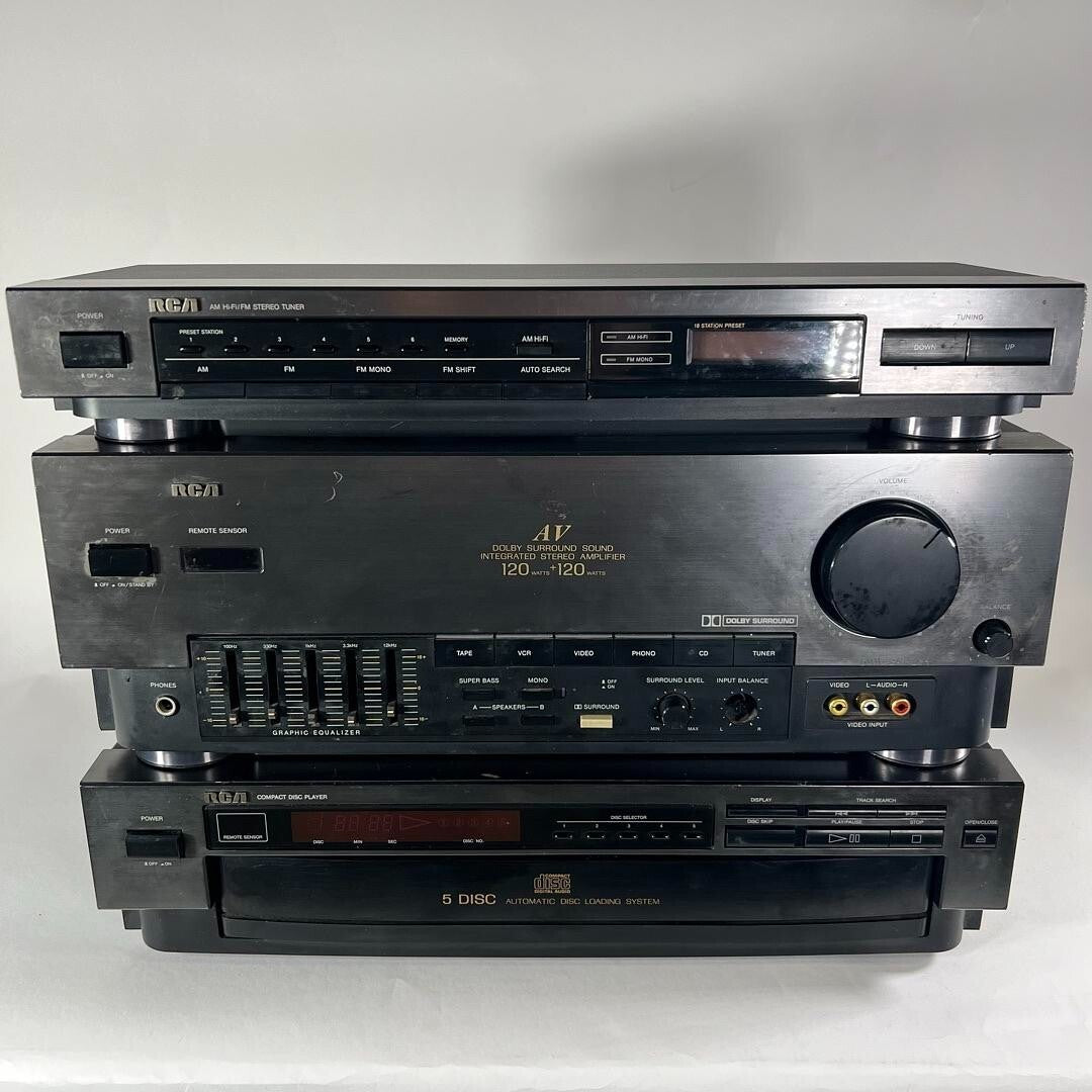 RCA PA 120-101B AV DOLBY Surround Sound Integrated Stereo 5-DISC AM/FM Tuner