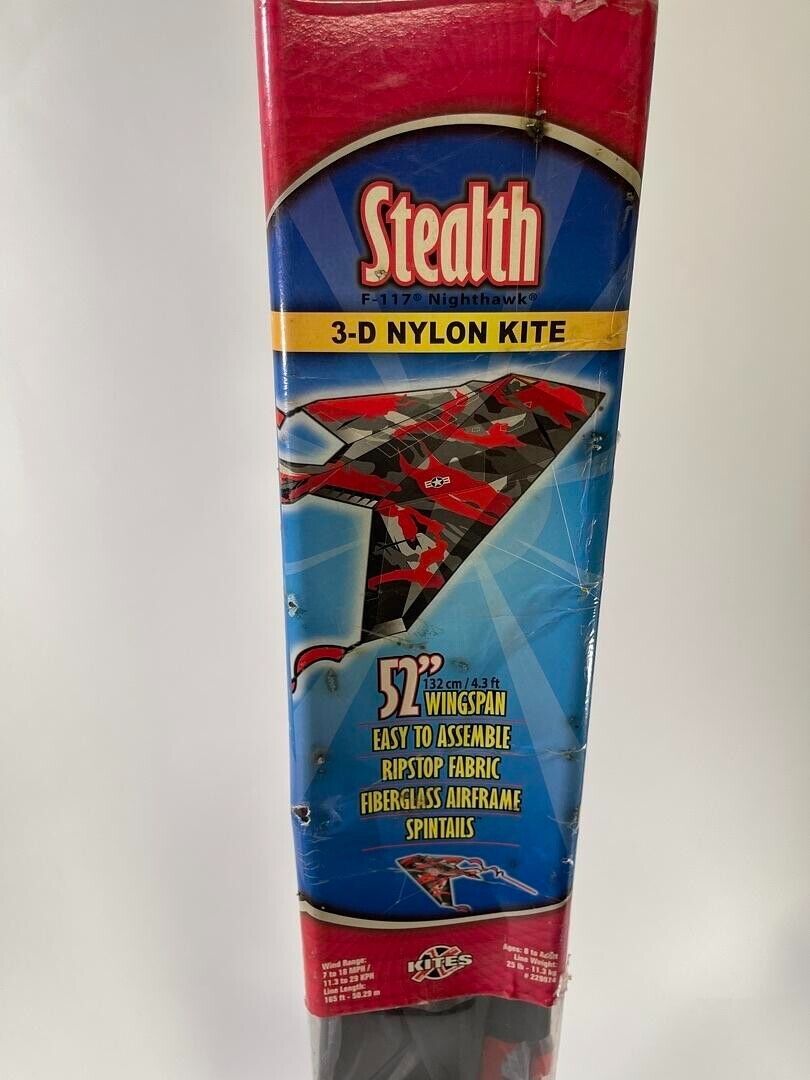 Nighthawk F-117 Stealth 3-D Nylon Kite 52" Wingspan SPINTAILS EASY TO ASSEMBLE