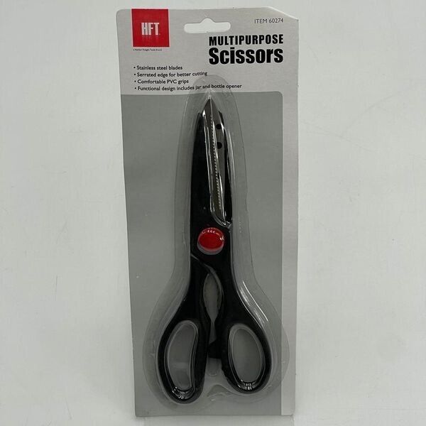 HFT - MULTIPURPOSE SCISSORS STAINLESS HEAVY DUTY BLADES - PVC GRIPS NEW