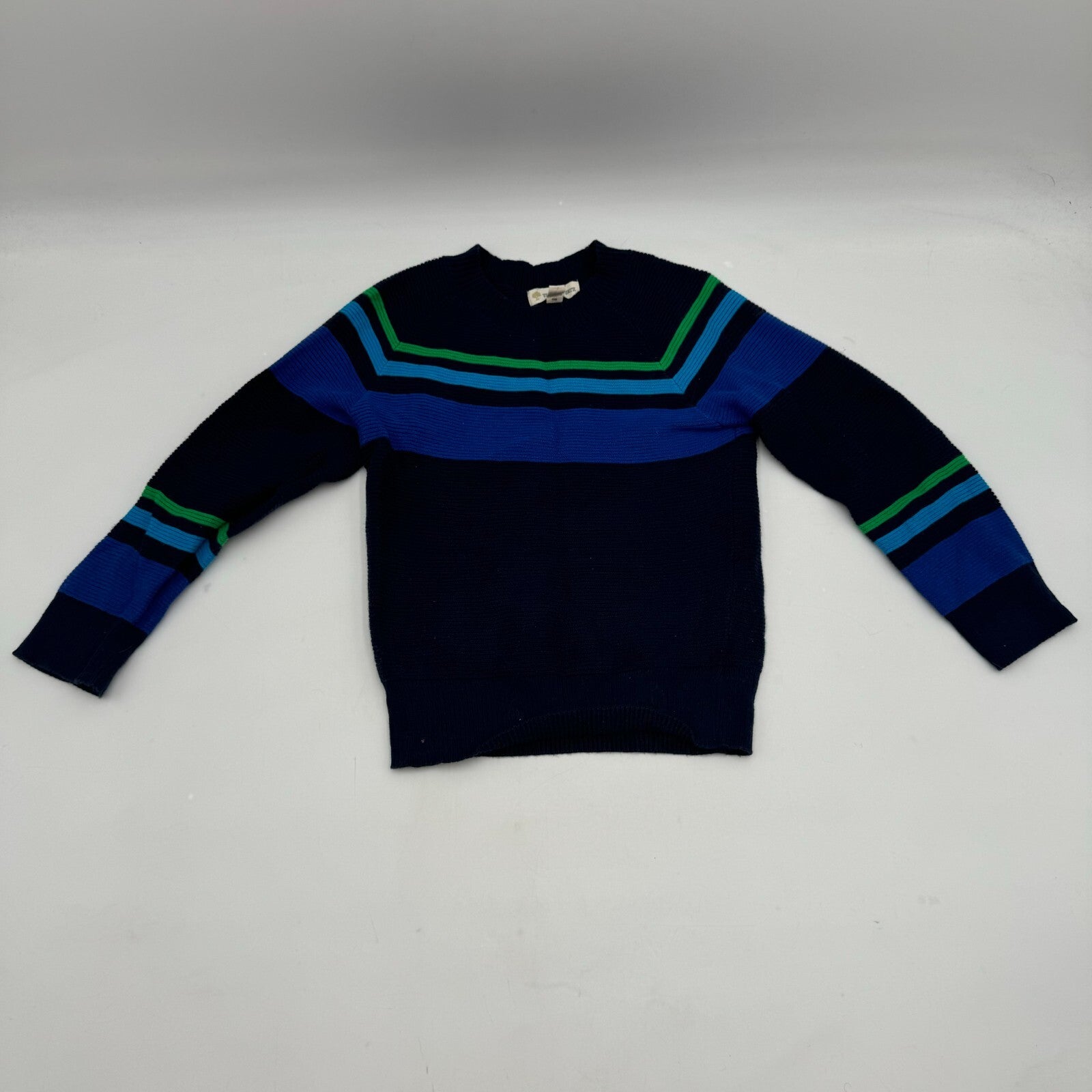 2 Long Sleeve Sweaters H&M Brown Tan Stripes Tucker Blue Green Toddler Size 3T