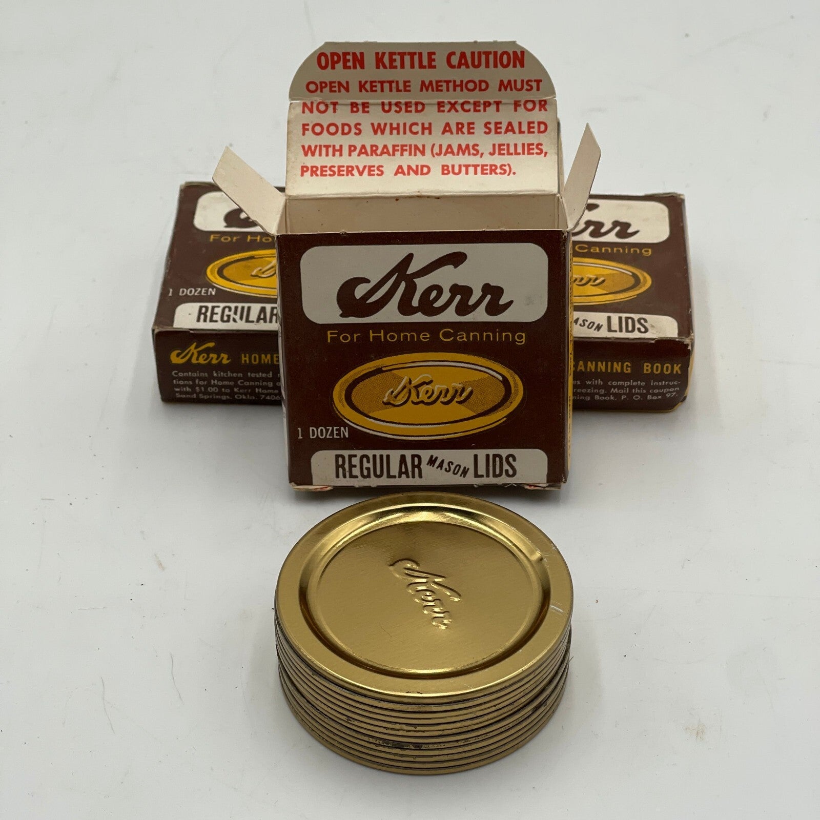 Vintage Kerr Canning Mason Jar Lids 4 Boxes of 12 Lids Preserving Food Farmhouse