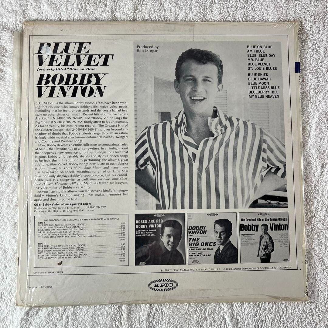 Bobby Vinton – Blue Velvet Vinyl LP US 1963 Epic – LN 24068 POP ROCK