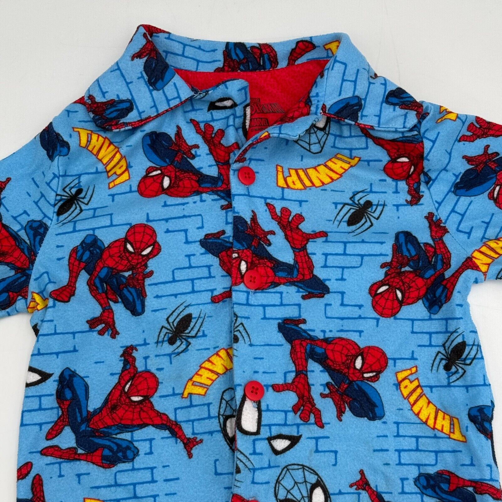 Lot of 2 Toddler Pajamas Disney Marvel Spider Man Shirt Moon Stars Blue FullZip