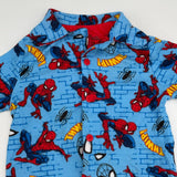 Lot of 2 Toddler Pajamas Disney Marvel Spider Man Shirt Moon Stars Blue FullZip