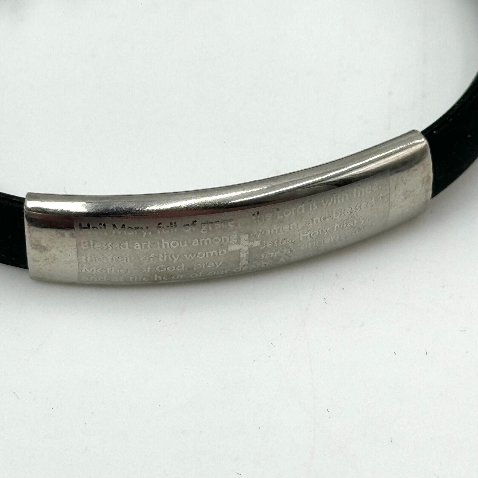4pk Milagros Insperational Jewelry Black Rubber Stainless Steel Bracelet NWT