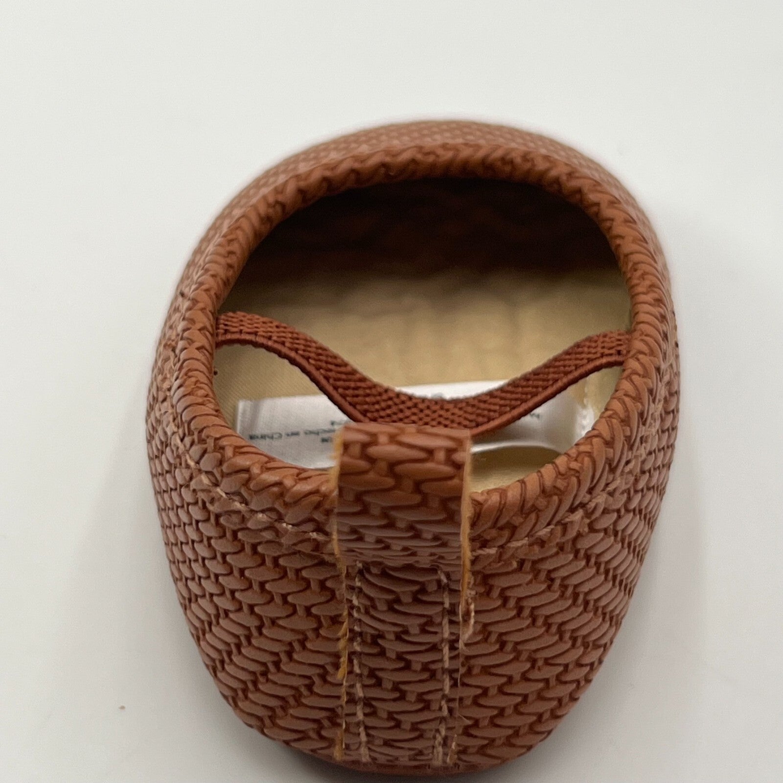 Baby B'gosh Woven Pattern Slip On Mary Jane Shoes Tan Comfy Size New Born