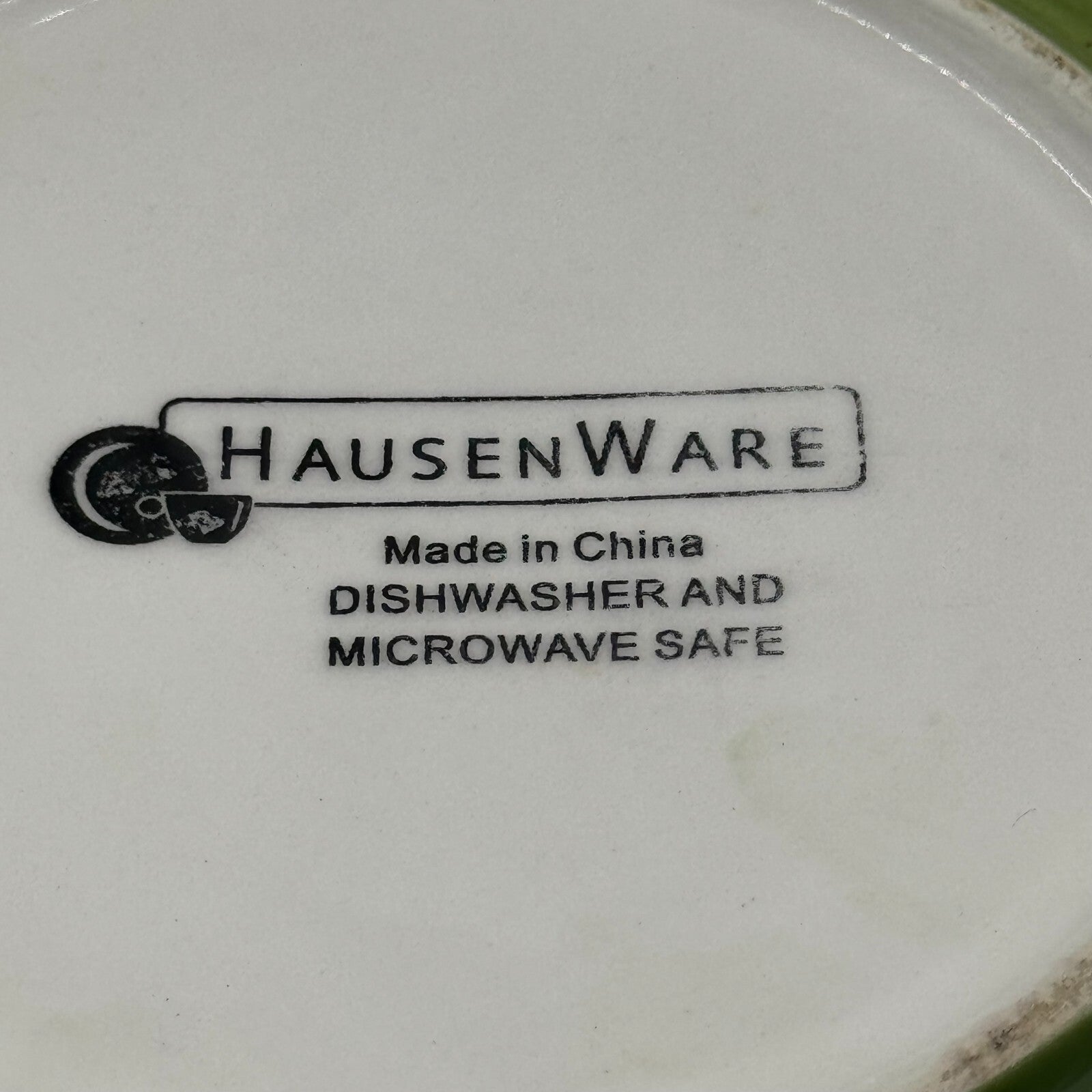 Set of 5 Hausenware 9in Salad Plates Green Dishwasher Microwave Safe (Chips))