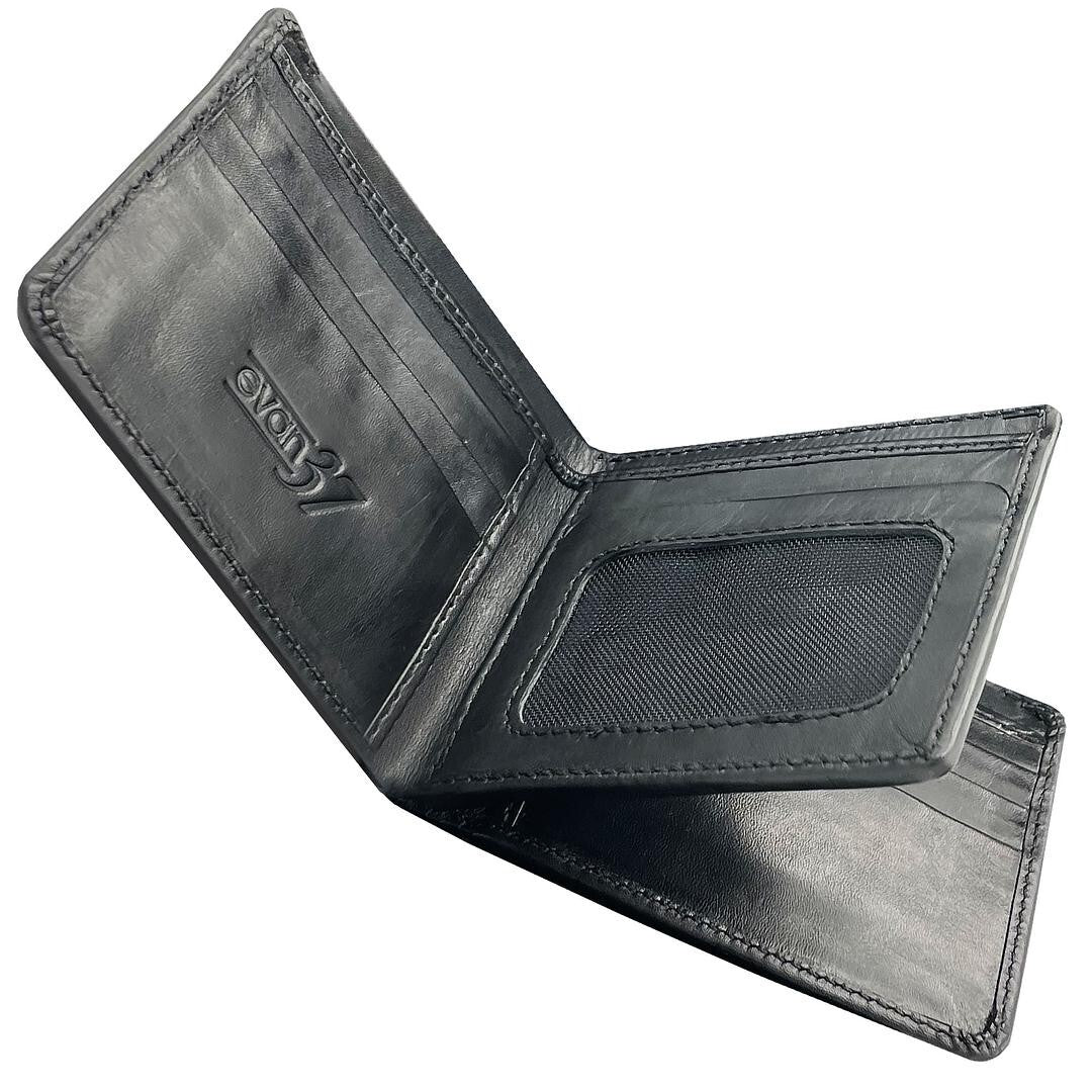Men's Genuine Leather Wallet - Tri-Fold Construction - From Pasture to Pocket