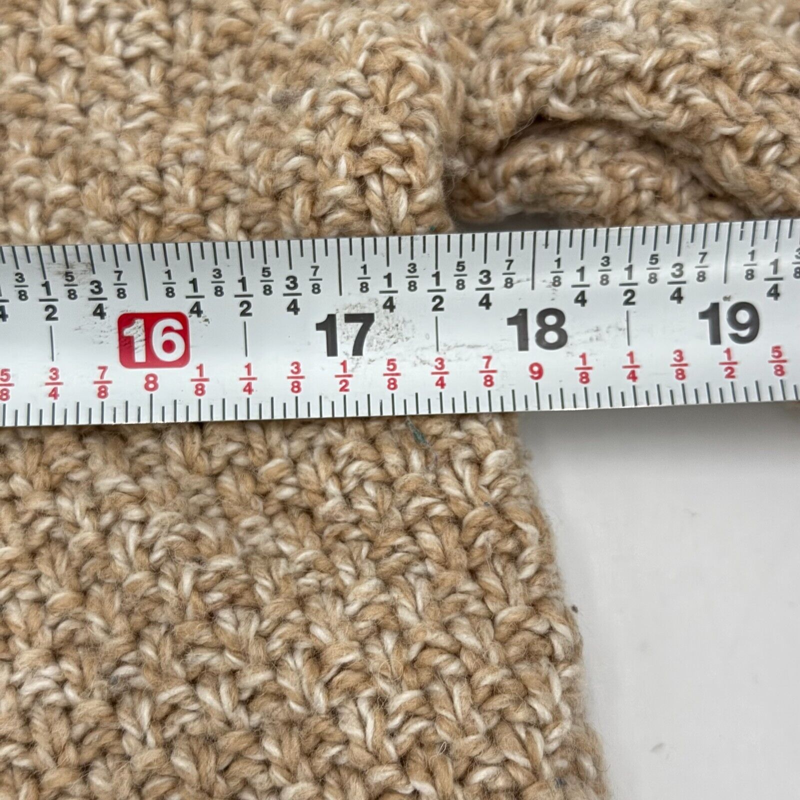 Apt. 9 Womens Crochet Style Loose Knit Braided Neckline Sweater Beige Size L