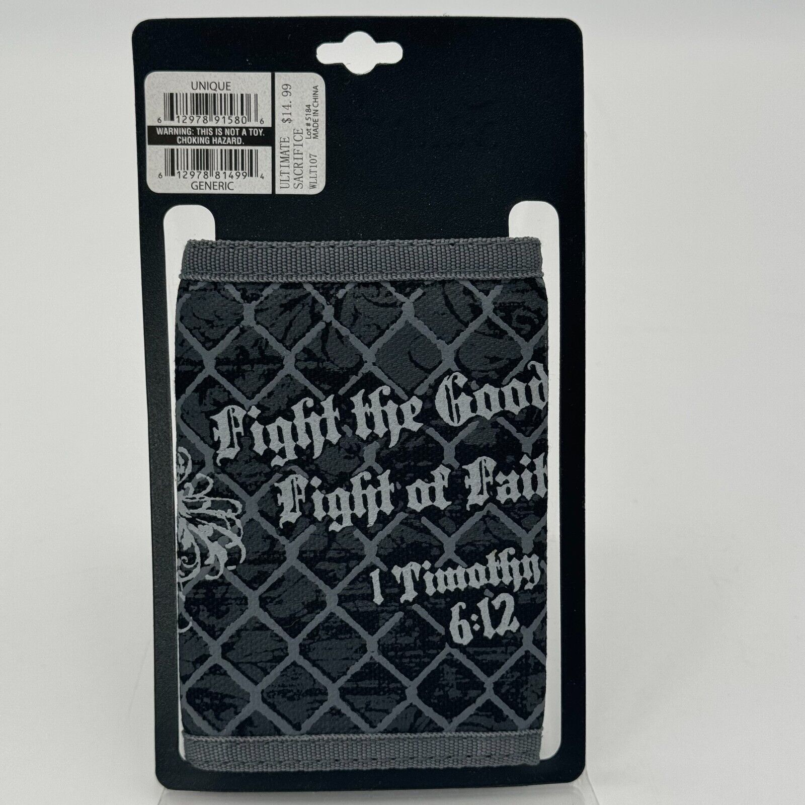 Kerusso Unisex Faith Gear Tri-Fold Wallet With Bible Verse & Red Cross NWT