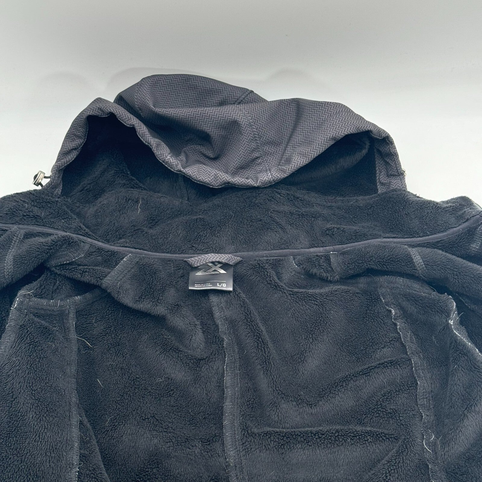 ZeroXposur Womens Wooly Full Zip Hooded Jacket Fuzzy Winter Fall Black Size L