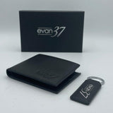 evan37 Black Bifold Wallet With KeyChain