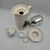 Pfaltzgraff Christmas Tree Design Thermos Carafe Pitcher Off White Matte Finish