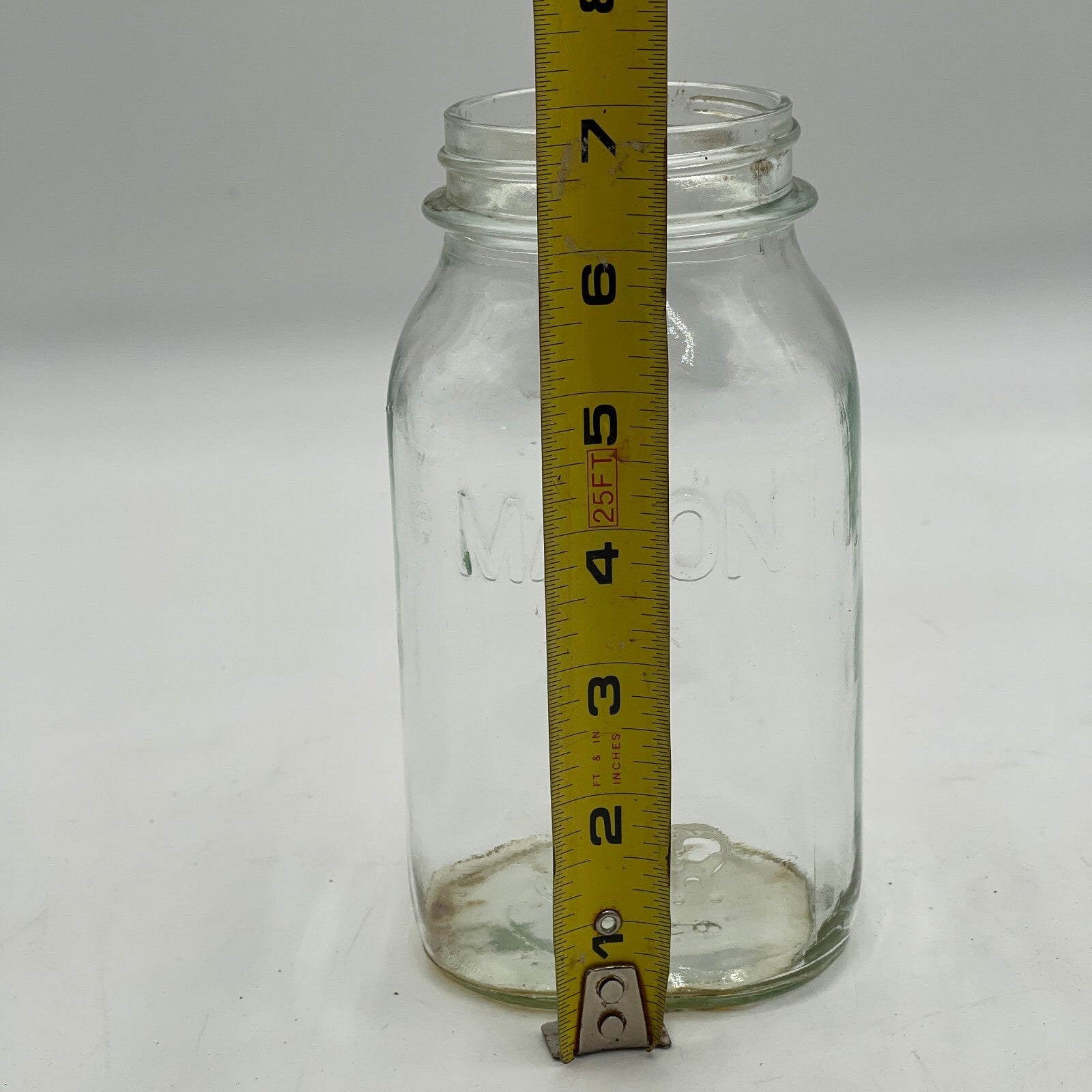 Vintage Mason Star Jar Clear Glass Quart 1970’s Mold #10