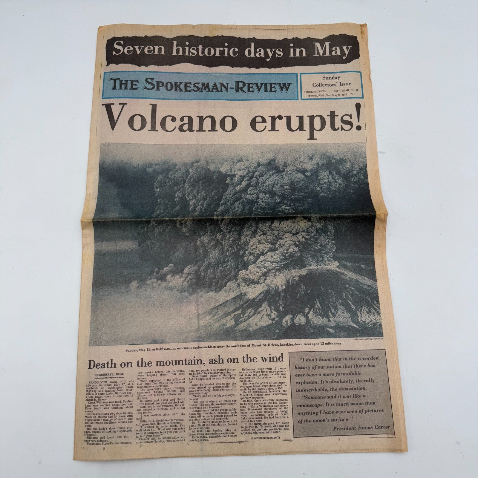 Spokesman Review Mount St. Helens Volcano Erupts! Collector Issue Newspaper 1980