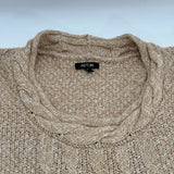 Apt. 9 Womens Crochet Style Loose Knit Braided Neckline Sweater Beige Size L