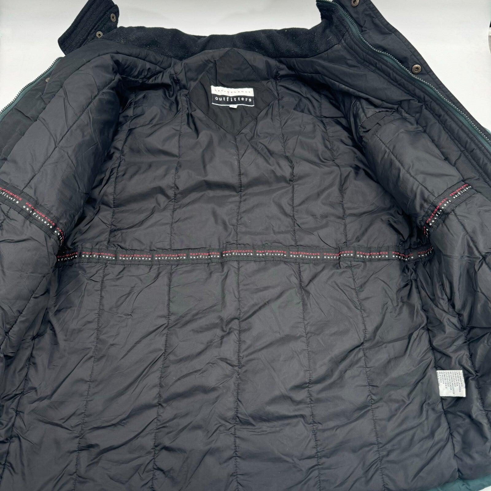 Performance Outfitters Winter Coat Warm Insulated Liner Green Black Adult Size S