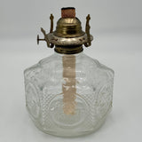 Vintage Lamplight Farms Horse & Buggy Oil Lamp Hexagon Pressed Glass