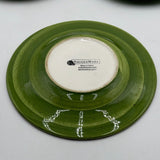Set of 5 Hausenware 9in Salad Plates Green Dishwasher Microwave Safe (Chips))