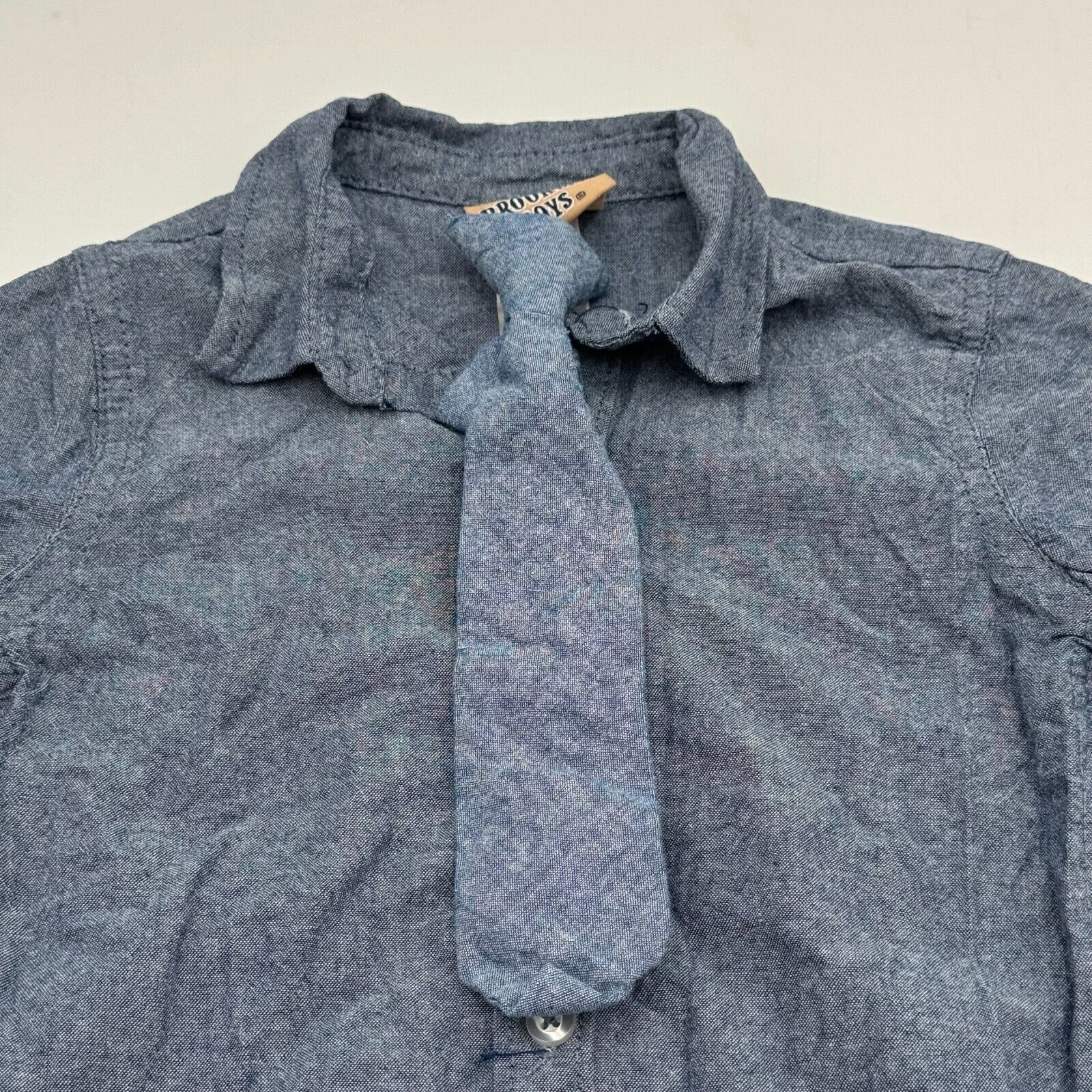Brooklyn Boys 3pc Outfit Kids Dress Clothes Blue Button Up Tan Toddler Size 3T