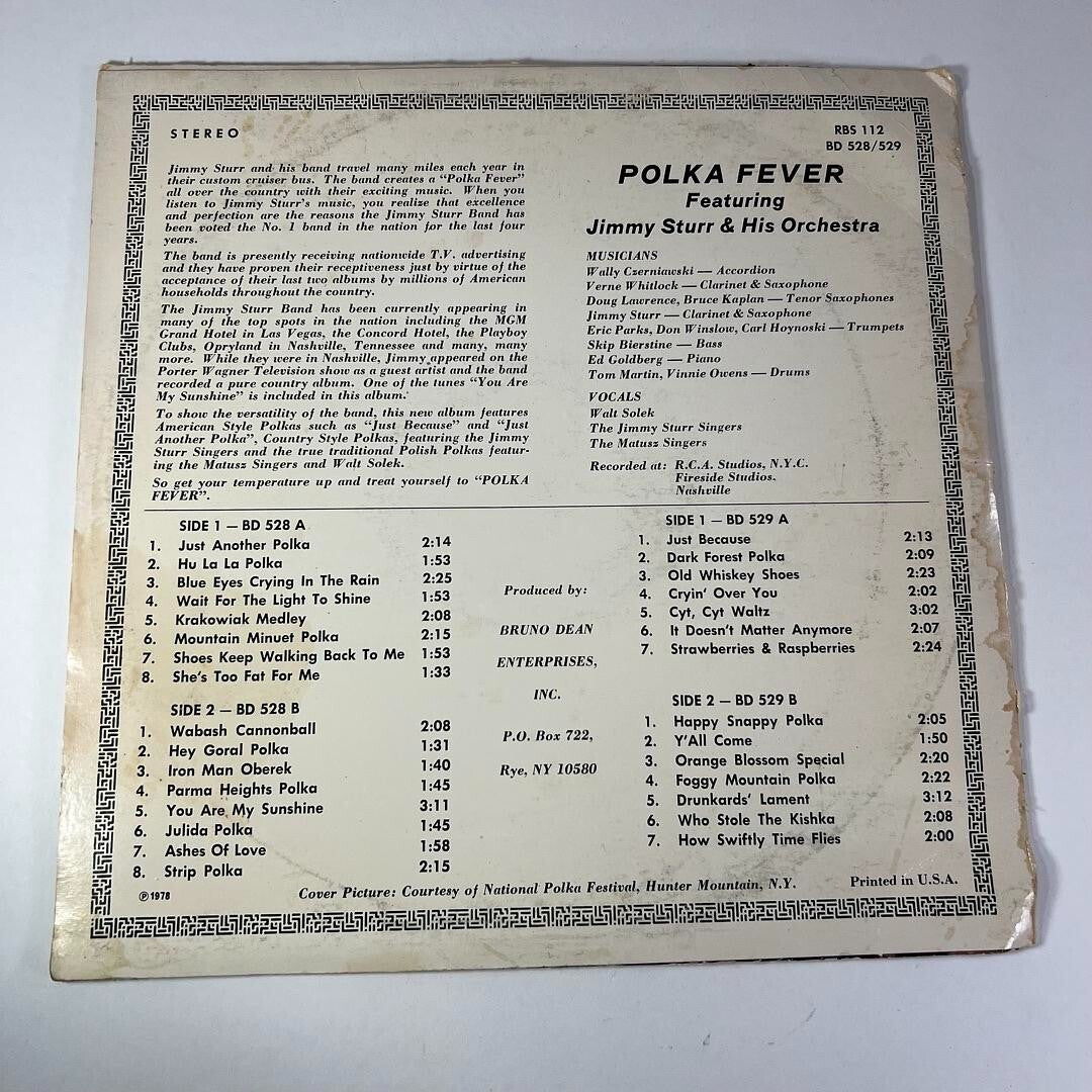 Polka Featuring FeverJimmy Sturr And His Orchestra 2 Vinyl LP 1978 US RBS 112