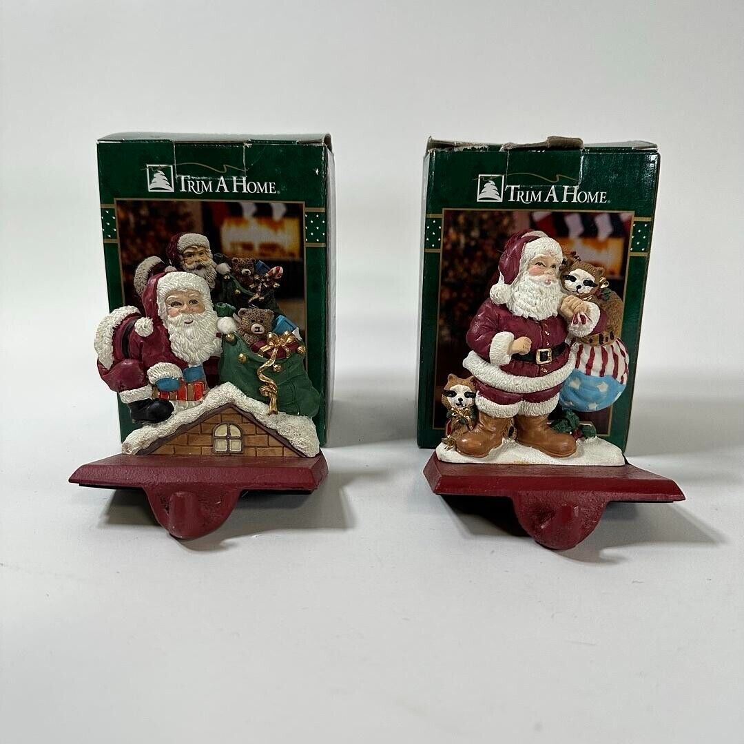 Trim a Home Santa Stocking Holder Set of 2 Holiday Decor
