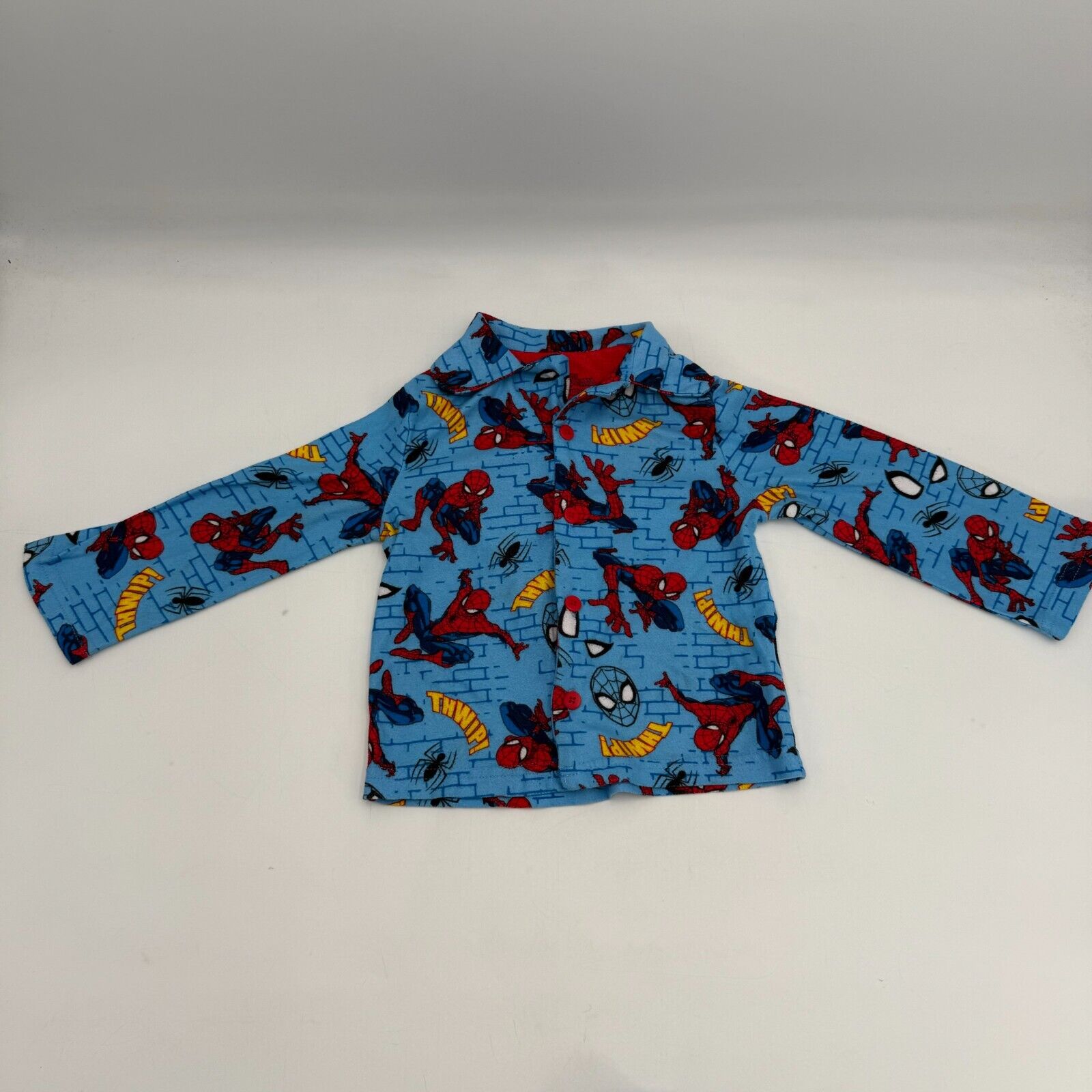 Lot of 2 Toddler Pajamas Disney Marvel Spider Man Shirt Moon Stars Blue FullZip