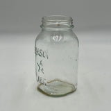 Vintage Mason Star Jar Clear Glass Quart 1970’s Mold #10